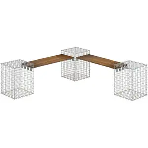 Gabiona Banc de jardin 3 gabions CUMARU MW 5 x 5 cm