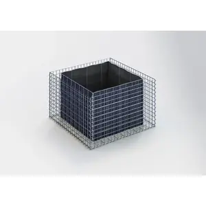 Gabiondeco - Jardinière Gabion. 100 cm x 60 cm x 100 cm (L x H x P). t... pas cher