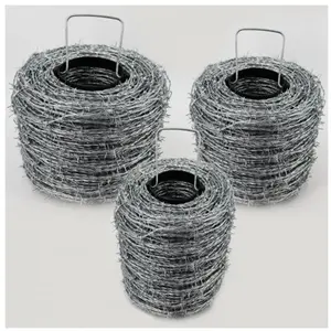 Comparateur de prix : Fil de fer barbelé - Aquagart - 500 m - Acier galvanisé - Gris - Protection jardin