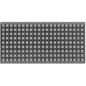 BELIANI Tapis extérieur noir au motif croix blanches 90 x 180 cm ROHTAK