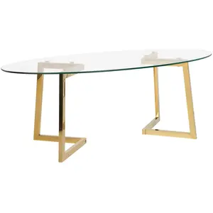 BELIANI Table basse doré et plateau en verre fresno 137013 pas cher