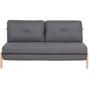 BELIANI Canapé convertible 2 places en tissu gris foncé edland 135369 pas cher