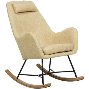 BELIANI Chaise à bascule jaune ARRIE pas cher