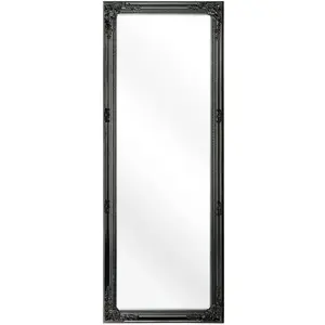 BELIANI Miroir en matériaux synthétiques noir 130x50