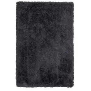 BELIANI Tapis en tissu noir 200x140cm