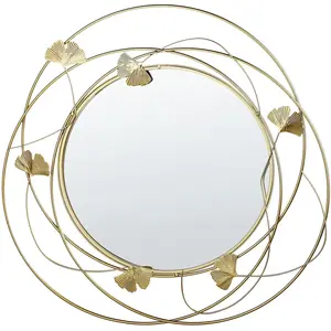BELIANI Miroir doré glamour avec motifs de feuilles de gingko ANGLET pas cher