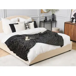 Beliani Couverture en polyester noir 180x130cm pas cher