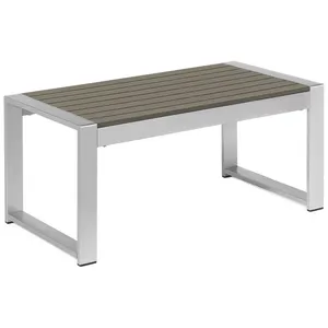 BELIANI Table de jardin en aluminium gris foncé 90 x 50 cm SALERNO pas cher