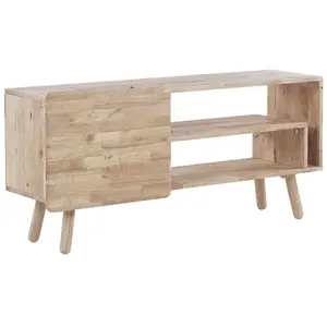 BELIANI Meuble TV en bois clair 130 x 40 cm WESTFIELD pas cher