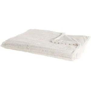 Beliani Plaid Blanc Cassé 150 X 200 Cm Abteh