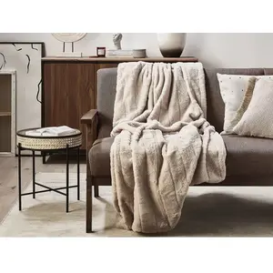 BELIANI Plaid Beige 150 X 200 Cm Labyar