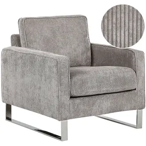 Comparateur de prix : Fauteuil - BELIANI - VIND - Velours côtelé - Gris - Vintage