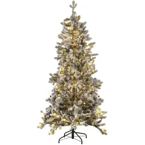 Comparateur de prix : BELIANI Sapin de Noël LED effet neige 180 cm blanc TATLOW