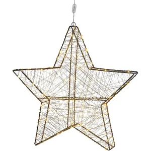Comparateur de prix : BELIANI Étoile décorative suspendue à LED 58 cm argenté KURULA