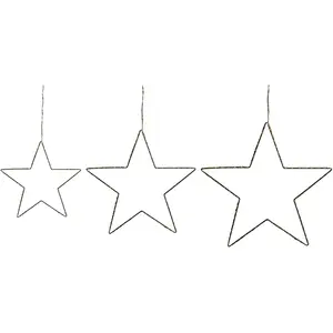 Comparateur de prix : BELIANI Lot de 3 étoiles décoratives argenté KUNNARI