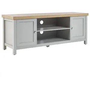 BELIANI Meuble TV gris et bois clair HAMP pas cher