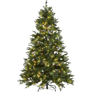 BELIANI Sapin de Noël Vert Artificiel à Support Métallique Pré-Allumé 210 cm FiddleVendu parcarrefour