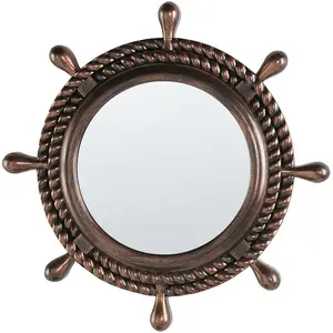 BELIANI Miroir en matériaux synthétiques marron 46x46