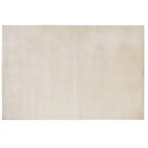 BELIANI Tapis de Salon Bureau Moderne en Soie Artificielle 160 x 230 cm Beige Clair Gesi ii