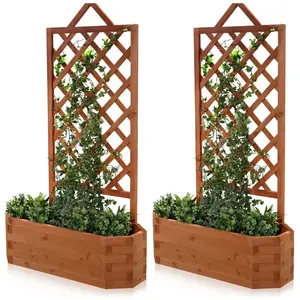 MELKO 2xrose arche boîte de plantation treillis treillis aide à l'escalade p... pas cher