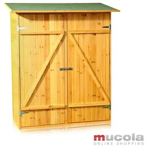 Melko - Cabane à outils Cabane à outils xxl Cabane à outils Armoire de jardin, en bois, marron, 162 x 140 x 75 cm pas cher