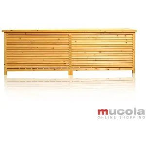 Melko - boîte à coussins boîte à coussins boîte de jardin coffre de jardin en bois avec couvercle à charnière, résistant à la pluie, 170 x 50 x 58 cm pas cher