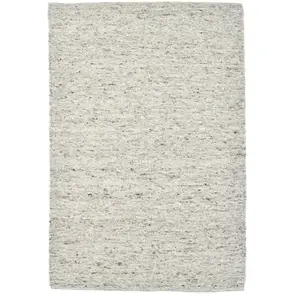 THEKO Tapis tissé à la main en laine naturelle sable 140x200