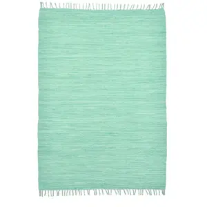 Theko Tapis réversible en coton - tissé à la main - Menthe 40x60 pas cher