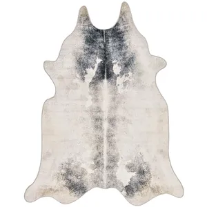 Gino Falcone Tapis en peau de vache artificielle Blanc 130x170 pas cher