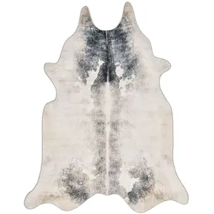 Gino Falcone Tapis en peau de vache artificielle blanc 150x190 pas cher