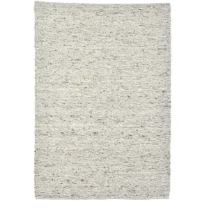 THEKO Tapis tissé à la main en laine naturelle sable 90x160 pas cher