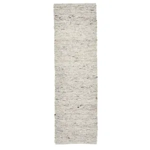 THEKO Tapis tissé à la main en laine naturelle Sable 70x240 pas cher