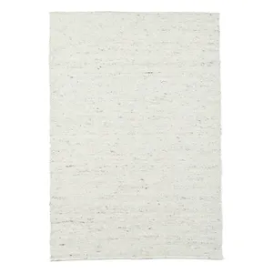 THEKO Tapis tissé à la main en laine naturelle nature 70x130 pas cher