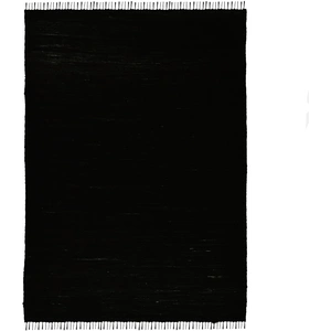 Theko Tapis réversible en coton - tissé à la main - Noir 70x140