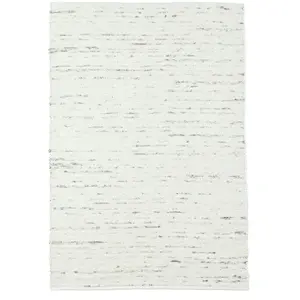 THEKO Tapis tissé à la main en laine blanc 190x290