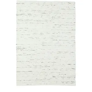 THEKO Tapis tissé à la main en laine naturelle blanc 90x160 pas cher