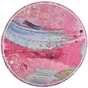 Gino Falcone Tapis salon tissé plat - rose foncé multi Diam 100 cm pas cher