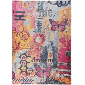Gino Falcone Tapis salon tissé plat - multicolore 80x160 cm pas cher