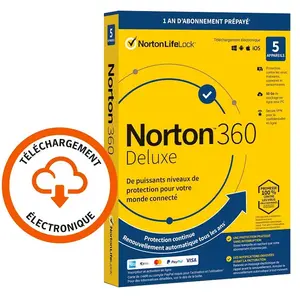 NORTON logiciel antivirus et optimisation 360 deluxe 50go se 5 postes pas cher
