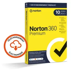 Norton 360 Premium 10 Appareils / 1 Utilisateur - 1 An - Code De Telec... pas cher