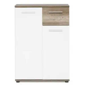 Comparateur de prix : Inter Trade Corporation Jacky Meuble De Rangement Classique Blanc Mat Et Décor Chene - L 60 Cm