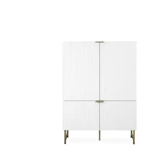 Comparateur de prix : Calicosy - Buffet Haut 4 Portes L100 x H142 cm - GLASGOW - Blanc TU