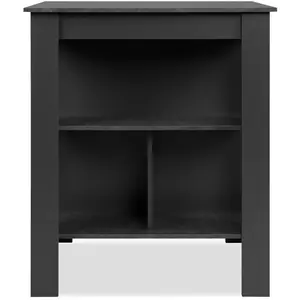 CALICOSY Table de bar ATLANTA 4 personnes 92 106 68 cm Ardoise foncé Anthracite