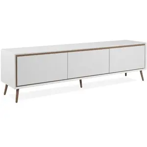 Comparateur de prix : Calicosy Meuble Tv 3 Abattants L175 Cm - Chêne Artisan / Blanc