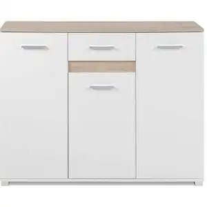 Buffet 3 portes 1 tiroir MIGUEL coloris blanc pas cher