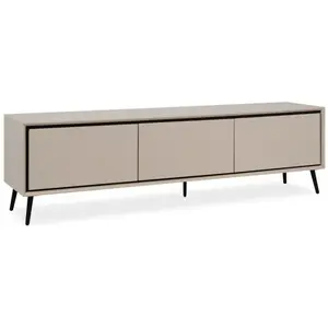 Comparateur de prix : CALICOSY Meuble TV Arona - Capuccino / Noir - 3 abbatants - 175 x 50 x 38 cm