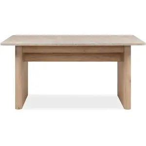 Calicosy Table extensible décor chêne et travertin 8 à 10 personnes L160/200 cm pas cher
