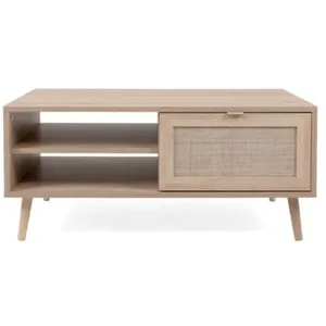 Calicosy Finori Table basse Bali 55A Chêne sonoma et impression de canne TU pas cher