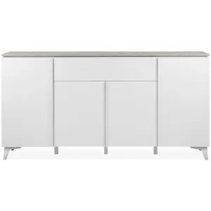 VENPRODIN Calicosy - Buffet 4 portes 1 tiroir L177 cm - BERTRIX - Blanc TU pas cher