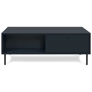 Comparateur de prix : Calicosy Table Basse Avec 2 Tiroirs Et 2 Niches Bleu Royal - L110 Cm